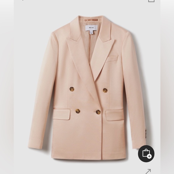 Reiss Elegant Pink Double-Breasted Women's Blazer - Picture 2 of 12